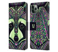 HEAD CASE AZTEC ANIMAL FACES 2 CUSTODIA COVER A PORTAFOGLIO PER APPLE iPHONE