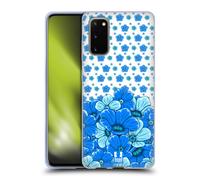 HEAD CASE BLU FLOREALE CUSTODIA COVER MORBIDA IN GEL PER SAMSUNG TELEFONI 1