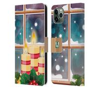 HEAD CASE CANDELE DI NATALE CUSTODIA COVER PORTAFOGLIO IN PELLE PER APPLE iPHONE
