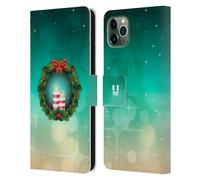 HEAD CASE CANDELE DI NATALE CUSTODIA COVER PORTAFOGLIO IN PELLE PER APPLE iPHONE