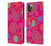 HEAD CASE COLOURFUL PAISLEY CUSTODIA COVER PORTAFOGLIO IN PELLE PER APPLE iPHONE