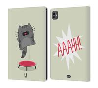 Head Case Designs Aaahh Wilbur Il Gatto Custodia Portafoglio in Pelle Compatibile con Apple iPad PRO 11 M4 2024