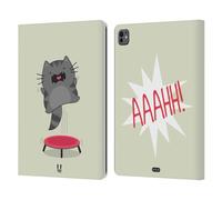 Head Case Designs Aaahh Wilbur Il Gatto Custodia Portafoglio in Pelle Compatibile con Apple iPad PRO 13 M4 2024