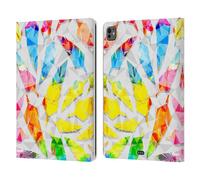 Head Case Designs Acquarelli Piume Geometriche Custodia Portafoglio in Pelle Compatibile con Apple iPad PRO 13 M4 2024