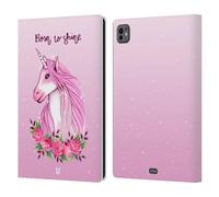 Head Case Designs Acquarelli Unicorni Sfacciati Custodia Portafoglio in Pelle Compatibile con Apple iPad PRO 11 M4 2024