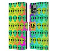 HEAD CASE DESIGNS ALIENI CUSTODIA COVER A PORTAFOGLIO PER APPLE iPHONE TELEFONI
