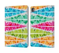 Head Case Designs Alternato Piume Geometriche Custodia Portafoglio in Pelle Compatibile con Apple iPad PRO 13 M4 2024