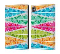 Head Case Designs Alternato Piume Geometriche Custodia Portafoglio in Pelle Compatibile con Apple iPad PRO 11 M4 2024