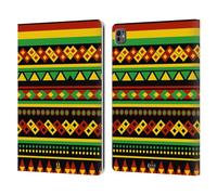 Head Case Designs Azteco Pattern Rasta Colorati Custodia Portafoglio in Pelle Compatibile con Apple iPad PRO 13 M4 2024