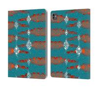Head Case Designs Azzurro E Arancione Pelle di Camaleonte Pattern Custodia Portafoglio in Pelle Compatibile con Apple iPad PRO 13 M4 2024