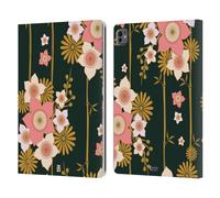 Head Case Designs Bamboo Floreale Lacche Custodia Portafoglio in Pelle Compatibile con Apple iPad PRO 13 M4 2024