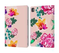Head Case Designs Beige Chiaro Fiori Dipinti Custodia Portafoglio in Pelle Compatibile con Apple iPad PRO 13 M4 2024