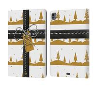 Head Case Designs Bianco E Oro Regali di Natale Custodia Portafoglio in Pelle Compatibile con Apple iPad PRO 13 M4 2024