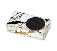 Head Case Designs Bianco, Oro E Nero Marmo Vinile Sticker Gaming Pelle Adesivo Compatibile con Xbox Series S Console