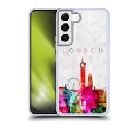 Head Case Designs Big Ben Londra Inghilterra Skyline Acquarellata Custodia in Gel [Protezione di Grado Militare] Compatibile con Samsung Galaxy S22 5G