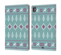 Head Case Designs Blu Chiaro Natale all'Uncinetto Stampe Custodia Portafoglio in Pelle Compatibile con Apple iPad PRO 11 M4 2024