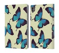 Head Case Designs Blu Pattern Farfalle Custodia Portafoglio in Pelle Compatibile con Apple iPad PRO 11 M4 2024
