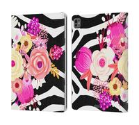 Head Case Designs Boccioli di Zebra Vintage Floreale E Stampe Floreali Custodia Portafoglio in Pelle Compatibile con Apple iPad PRO 13 M4 2024