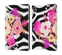Head Case Designs Boccioli di Zebra Vintage Floreale E Stampe Floreali Custodia Portafoglio in Pelle Compatibile con Apple iPad PRO 11 M4 2024