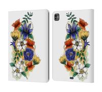 Head Case Designs Boccioli Fiori Acquarellati Custodia Portafoglio in Pelle Compatibile con Apple iPad PRO 13 M4 2024
