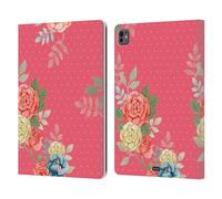 Head Case Designs Boccioli Rosa Pattern Rose Nostalgiche Custodia Portafoglio in Pelle Compatibile con Apple iPad PRO 13 M4 2024