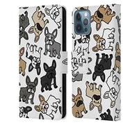 Head Case Designs Bulldog Francese Razze di Cani Pattern Custodia Portafoglio in Pelle Compatibile con Apple iPhone 12 / iPhone 12 PRO