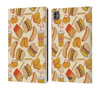 Head Case Designs Burger E Patatine Pattern Fast Food Custodia Portafoglio in Pelle Compatibile con Apple iPad PRO 11 M4 2024