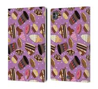 Head Case Designs Caffe' E Donut Pattern Fast Food Custodia Portafoglio in Pelle Compatibile con Apple iPad PRO 11 M4 2024