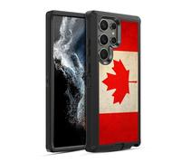 Head Case Designs Canada Canadian Maple Leaf Bandiere Vintage Custodia Antiurto Ultra Blindata Compatibile con Samsung Galaxy S22 Ultra 5G