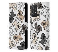 Head Case Designs Carlino Razze di Cani Pattern Custodia Portafoglio in Pelle Compatibile con Samsung Galaxy A53 5G (2022)
