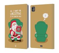 Head Case Designs Christmas Wish Wilbur Il Gatto Natale all Star Custodia Portafoglio in Pelle Compatibile con Apple iPad PRO 11 M4 2024