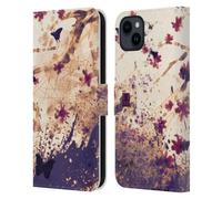 Head Case Designs Ciliegi in Fiore Gocce Floreali Custodia Portafoglio in Pelle Compatibile con Apple iPhone 15 Plus