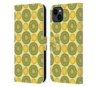 Head Case Designs Citrus E Kiwi Pattern Fruttosi Custodia Portafoglio in Pelle Compatibile con Apple iPhone 15 Plus
