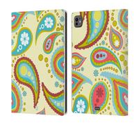 Head Case Designs Crema Pattern Paisley Custodia Portafoglio in Pelle Compatibile con Apple iPad PRO 11 M4 2024