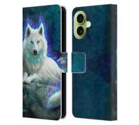 Head Case Designs Custodia a portafoglio in pelle con licenza ufficiale Anthony Christou White Wolf Fantasy Art compatibile con Apple iPhone 17