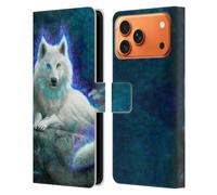 Head Case Designs Custodia a portafoglio in pelle con licenza ufficiale Anthony Christou White Wolf Fantasy Art compatibile con Apple iPhone 17 Pro Max