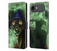 Head Case Designs Custodia a portafoglio in pelle con licenza ufficiale Ash Evans Conjuring Magic Black Cats compatibile con Apple iPhone 17 Air