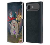 Head Case Designs Custodia a portafoglio in pelle con licenza ufficiale Ash Evans Magic Bunny Graphics compatibile con Apple iPhone 17 Air