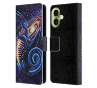 Head Case Designs Custodia a portafoglio in pelle con licenza ufficiale Carla Morrow Galactic Entrancement Dragons, compatibile con Apple iPhone 17