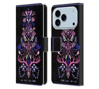 Head Case Designs Custodia a portafoglio in pelle con licenza ufficiale Cat Coquillette Pink Black La Morte Linear compatibile con Apple iPhone 17 Pro