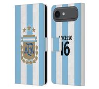 Head Case Designs Custodia a portafoglio in pelle con licenza ufficiale della Nazionale di calcio argentina Giovani Lo Celso 2024/25, compatibile con Apple iPhone 17 Air