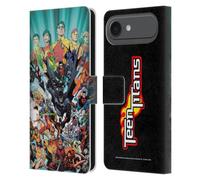 Head Case Designs Custodia a portafoglio in pelle con licenza ufficiale Justice League DC Comics #100 Variant Teen Titans Comic Art compatibile con Apple iPhone 17 Air