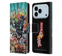 Head Case Designs Custodia a portafoglio in pelle con licenza ufficiale Justice League DC Comics #100 Variant Teen Titans Comic Art compatibile con Apple iPhone 17 Pro