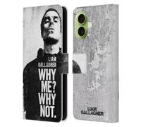 Head Case Designs Custodia a portafoglio in pelle con licenza ufficiale Liam Gallagher Why Me Graphics compatibile con Apple iPhone 17