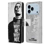 Head Case Designs Custodia a portafoglio in pelle con licenza ufficiale Liam Gallagher Why Me Graphics compatibile con Apple iPhone 17 Pro
