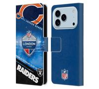 Head Case Designs Custodia a portafoglio in pelle con licenza ufficiale NFL Bears VS. Raiders 2019 London Games, compatibile con Apple iPhone 17 Pro