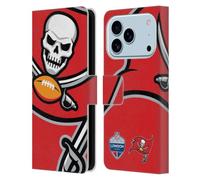 Head Case Designs Custodia a portafoglio in pelle con licenza ufficiale NFL Oversize Buccaneers 2019 London Games, compatibile con Apple iPhone 17 Pro