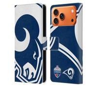 Head Case Designs Custodia a portafoglio in pelle con licenza ufficiale NFL Oversize Rams 2019 London Games, compatibile con Apple iPhone 17 Pro Max