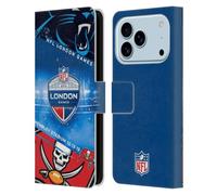 Head Case Designs Custodia a portafoglio in pelle con licenza ufficiale NFL Panthers VS. Buccaneers 2019 London Games, compatibile con Apple iPhone 17 Pro