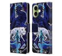 Head Case Designs Custodia a portafoglio in pelle con licenza ufficiale Ruth Thompson Alpha Blade & Fantasy Wolf Dragons with Spade, compatibile con Apple iPhone 17